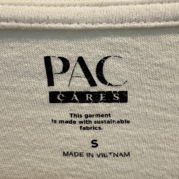 Lot of 2 Pac Cares Shirts Small White Yin Yang Just Chill Floral Graphic Tees - Picture 7 of 16